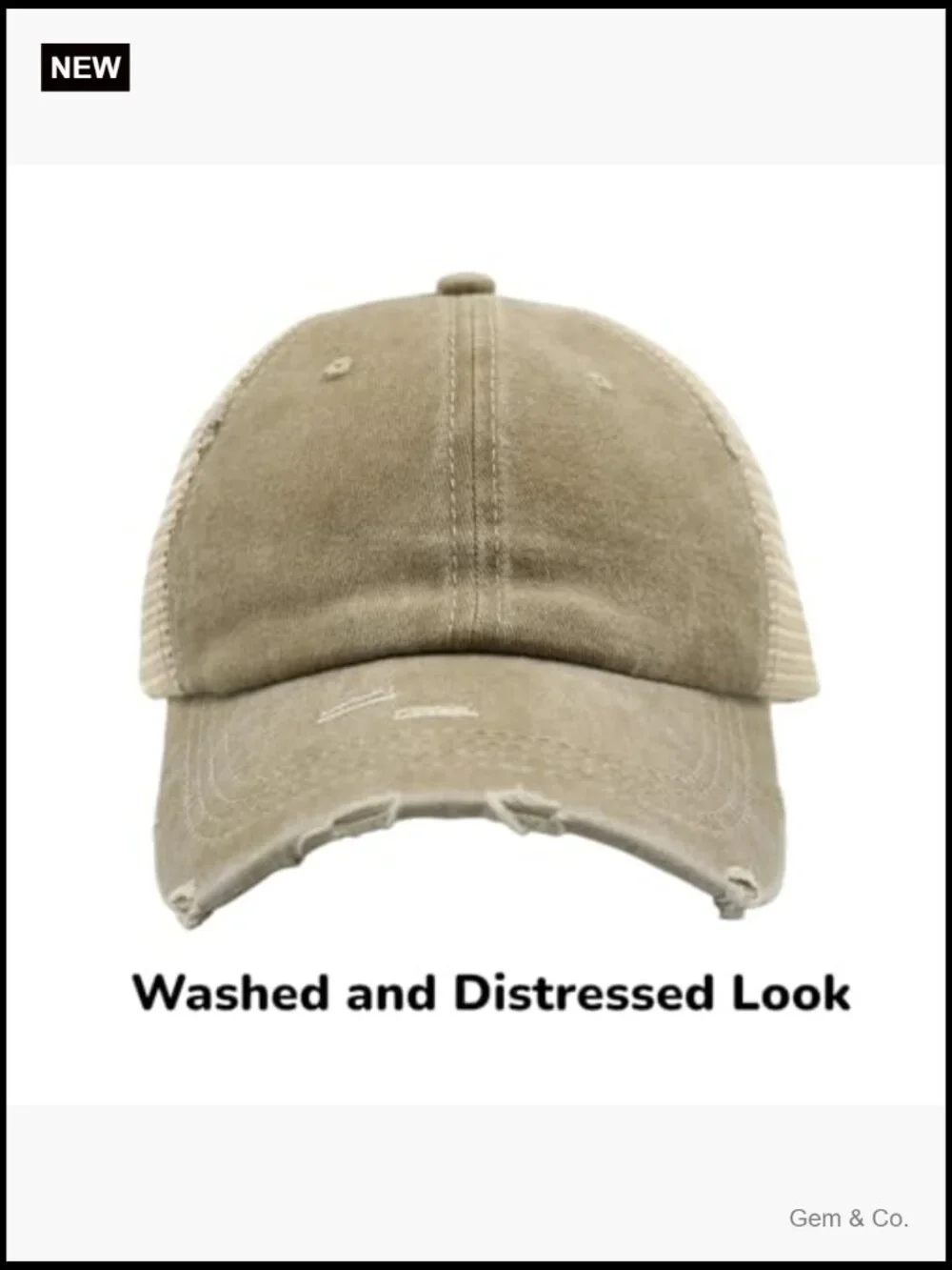 Womens Ponytail High Messy Bun Hats Distressed Baseball Cap Unconstructed